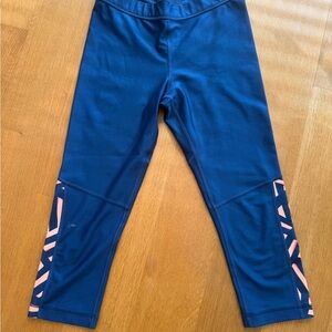 Under Armour workout Leggings in Navy with Pink Stripes